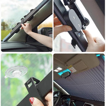 Charger l&#39;image dans la galerie, Pare-soleil de fenêtre de voiture pare-brise rétractable - غطاء ألمنيوم لحماية داخل السيارة من الحرارة