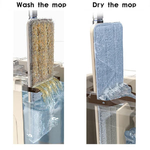 EASY-MOP Serpillière Rotative avec Seau Coulissant