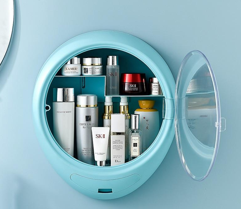 Boîte de rangement murale, pour les cosmétiques et les produits du salle de bain.