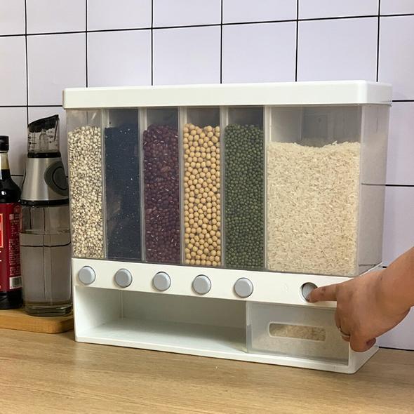 Boîte de rangement de céréales sèches avec 6 compartiments