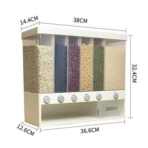 Boîte de rangement de céréales sèches avec 6 compartiments