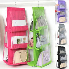 Charger l&#39;image dans la galerie, Sac suspendu et pliant à six poches pour les sacs à main, chaussures et jouets.