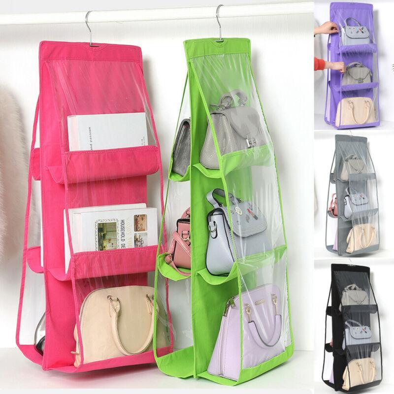Sac suspendu et pliant à six poches pour les sacs à main, chaussures et jouets.