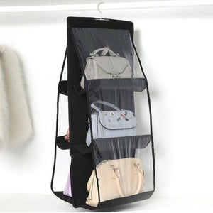 Sac suspendu et pliant à six poches pour les sacs à main, chaussures et jouets.