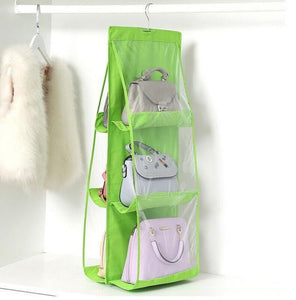 Sac suspendu et pliant à six poches pour les sacs à main, chaussures et jouets.